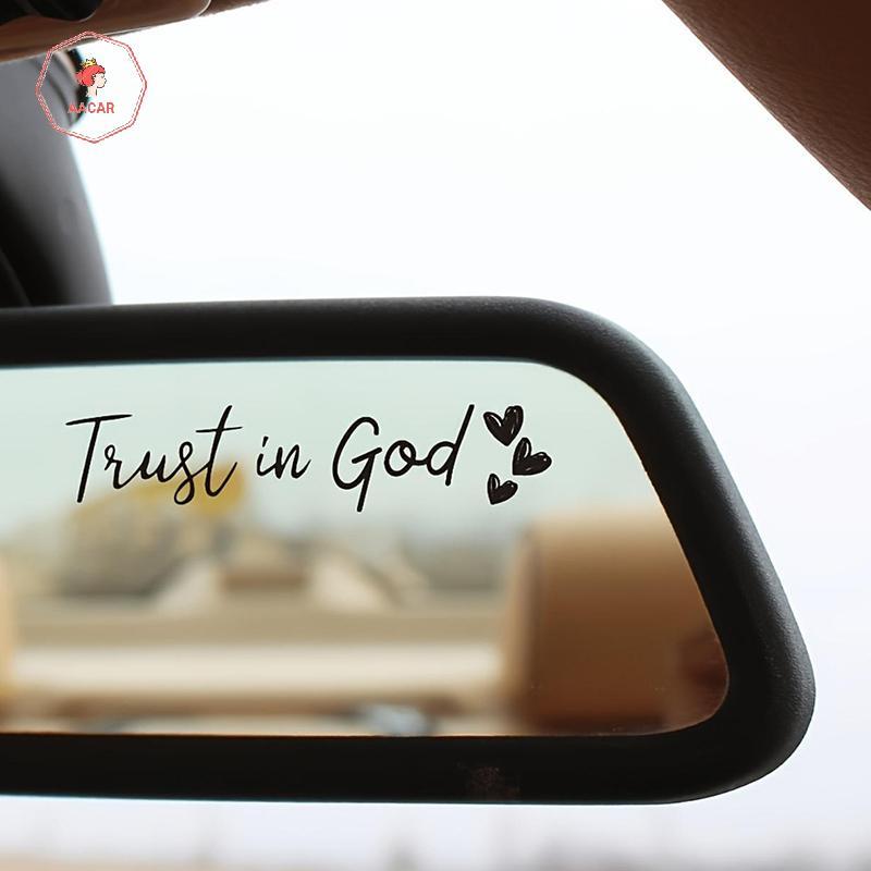 AACAR Trust In God Christian Car Stier Faith Bible Verse Heart Rear View Mirror Bumper Vehicle Auto 