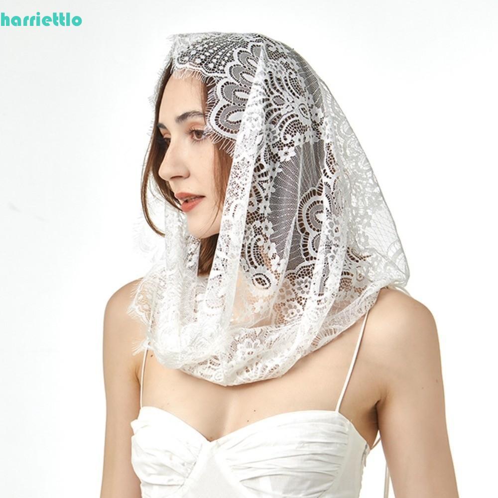 HARRIETTLO Ren Veil, Mantilla Cô Dâu Công Giáo Trắng, Khăn Phong Cách Tây Ban Nha Thanh Lịch Latin M