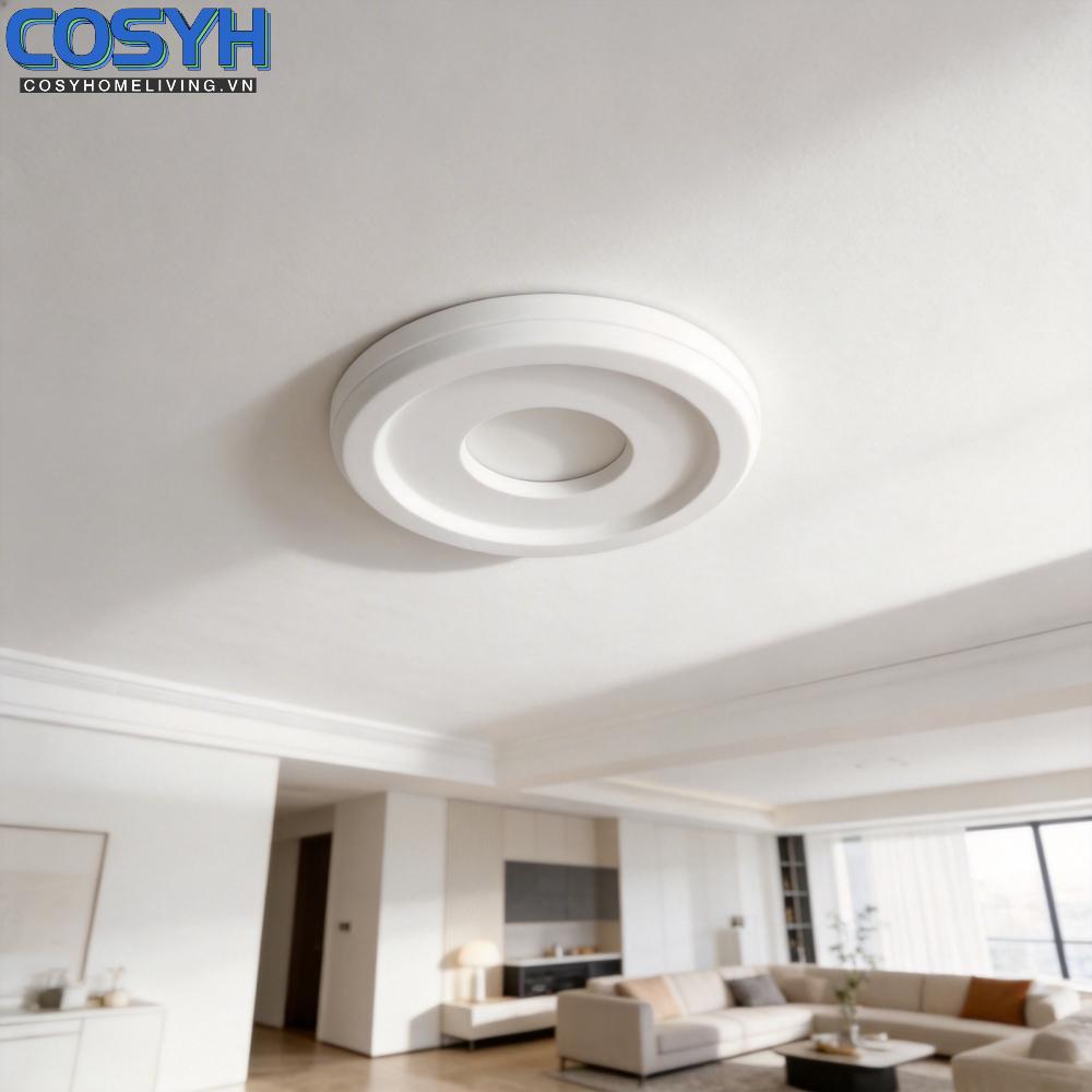 <cosyh>PU Ceiling Lamp Cover No-drill Installation Conceals Ceiling Imperfections
