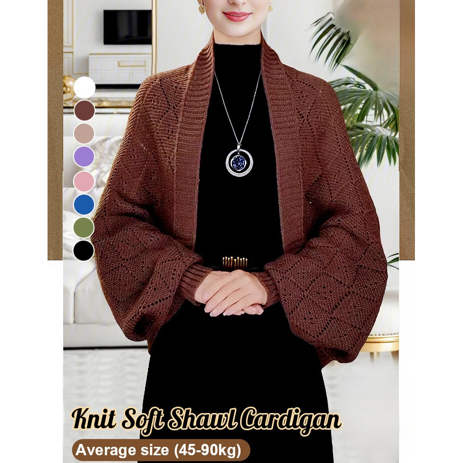 【Multi-Way Wear】 Versatile Checkered Knit Shawl Coat - Checkered Knit Coat/Shawl Cardigan/Multi-Styl