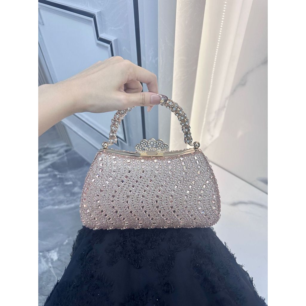 2025 Xuyên Biên Giới Phong Cách Mới Cao Cấp Cảm Giác Nữ Nhẹ Sang Trọng Túi Kim Cương Người Nổi Tiếng Túi Ăn Tối Tiệc Thời Trang Túi Xách Phù Hợp
