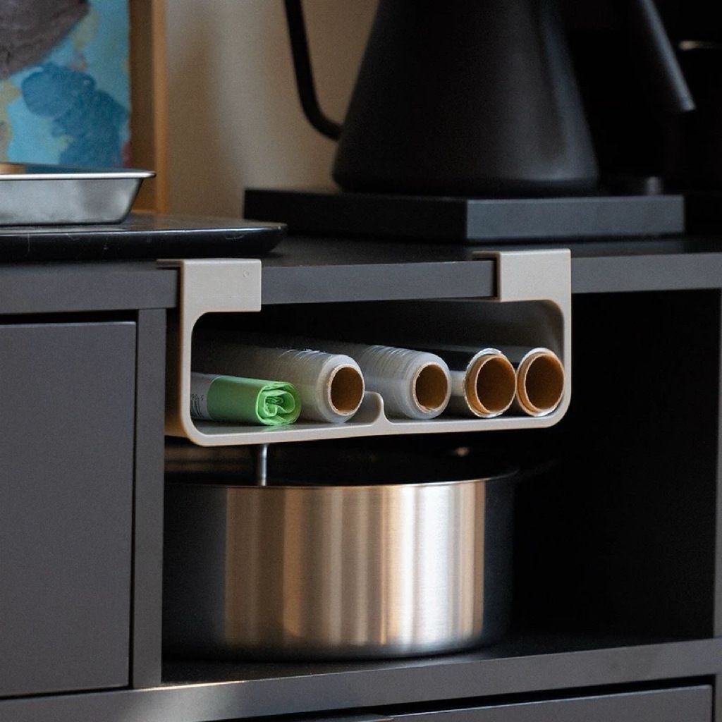 New Product#[Punch-Free Installation]Plastic wrap storage box, kitchen paper towel wall-mounted no-d