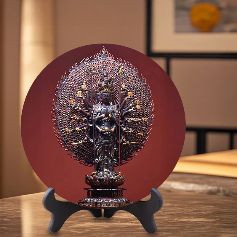 New Product#[3399People Collection]Thousand-Hand Guanyin Disc Ornament for Peace and Protection, Bed