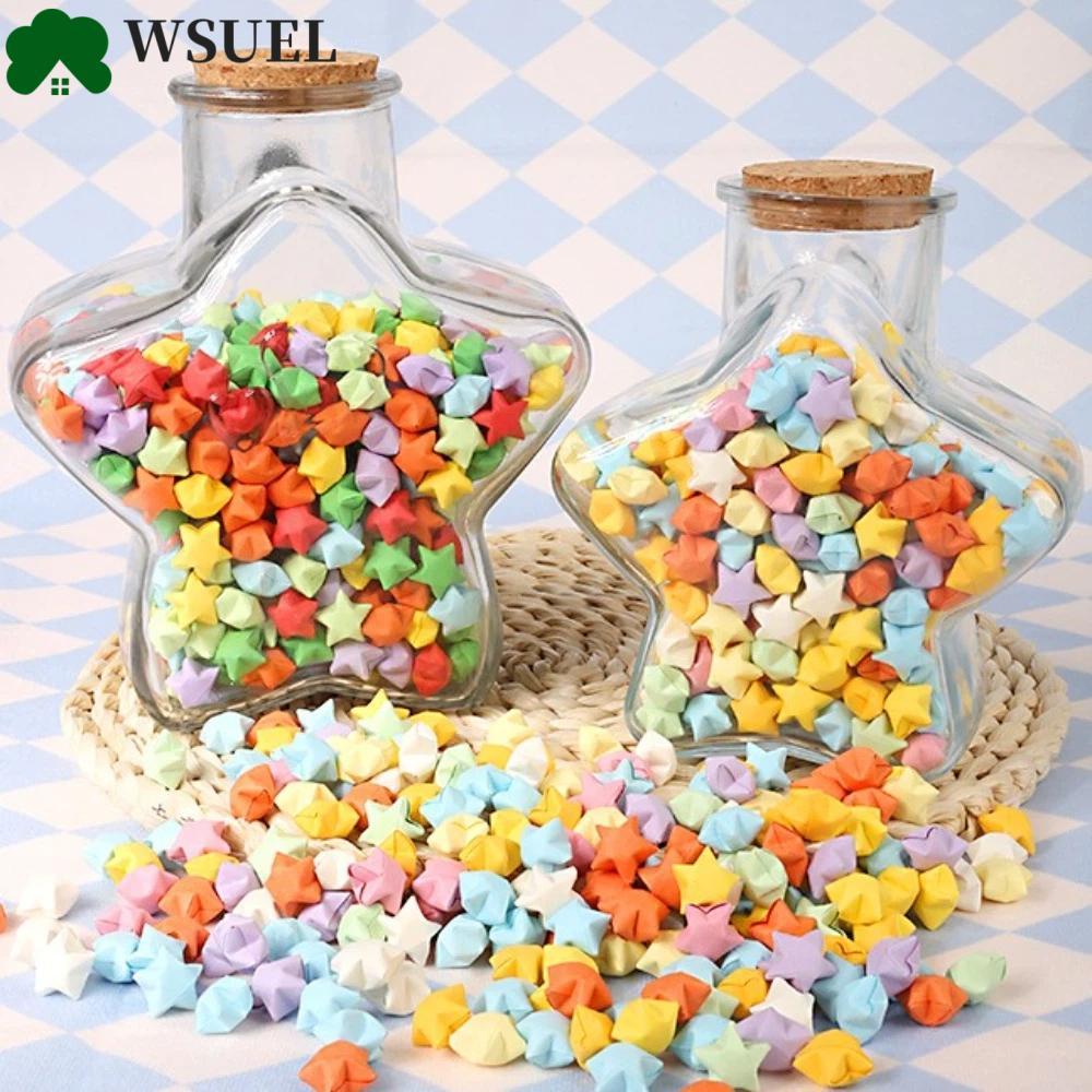 WSUEL DIY Stars Wishing Bottle, DIY Paper Star Origami Stars Paper Strip, Montessori Chai Thủy Tinh 