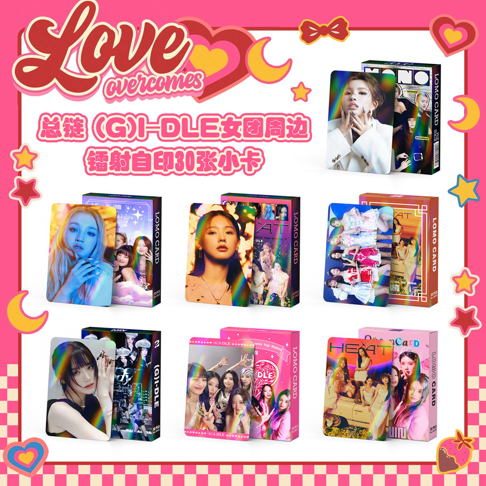 GIDLE Album MONO Laser Lomo Card Photocard Bưu Thiếp 30 Cái / hộp