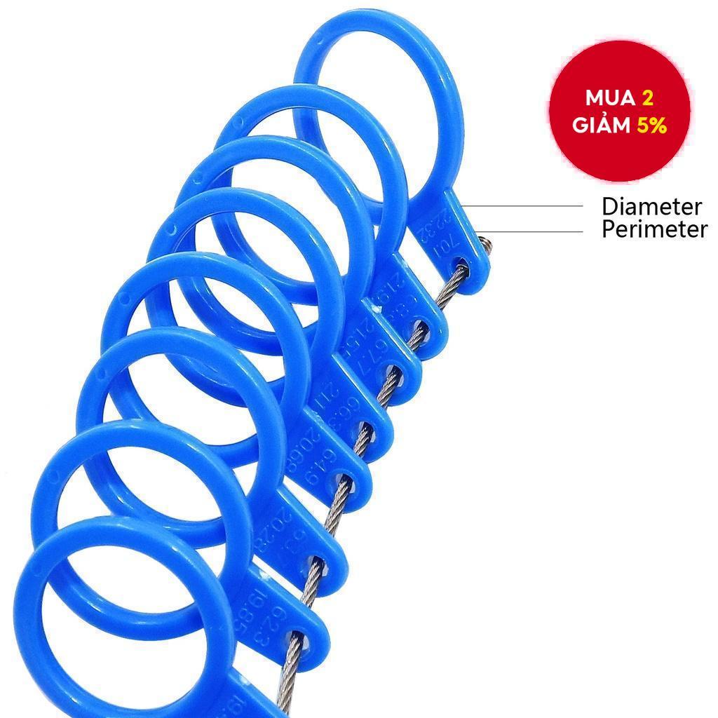 Bộ dụng cụ đo kích thước ngón tay bằng nhựa xanh Mỹ Anh mới - 27 miếng đo kích thước ngón tay cho ph