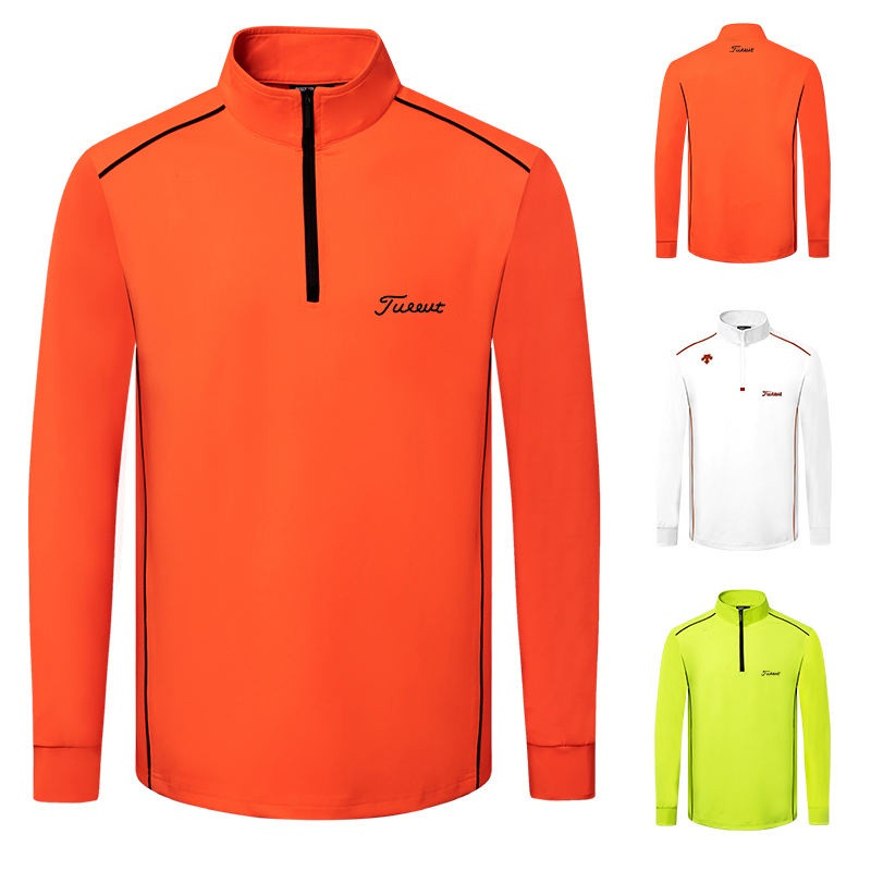 Quần Áo Golf Mới Nam Dài Tay Dây Kéo Quần Áo Ngoài Trời Thoáng Khí Thể Thao Golf Hút Mồ Hôi Jersey T