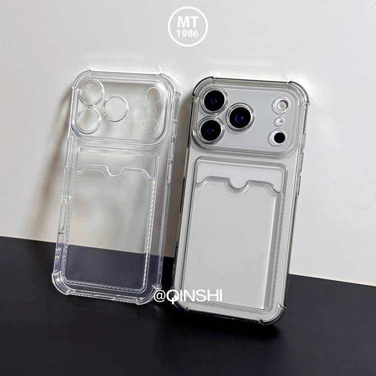 Ốp Chống Sốc Trong Suốt Kèm Ngăn Đựng Thẻ Iphone 17 PRO MAX 17 PRO 17/ 15 Pro Max 15 Pro 15 15 Plus 