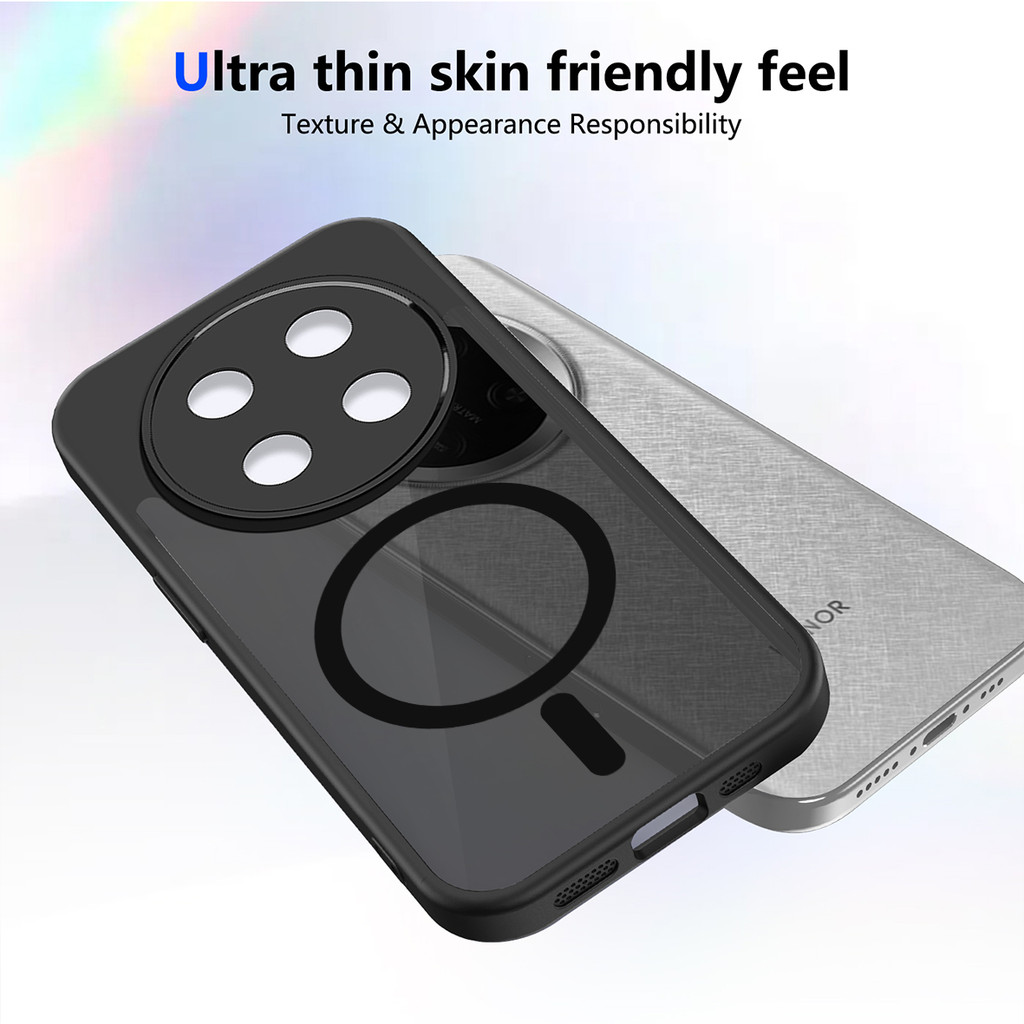 Ốp lưng Honor X9C 5G Vỏ thu hút từ tính màu đen mờ cho Ốp điện thoại Honor X9C 5G