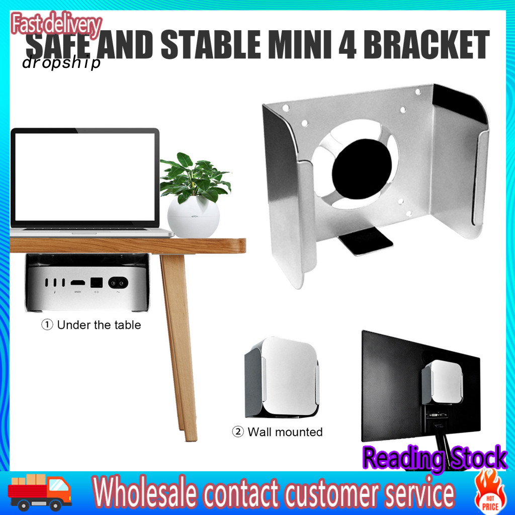 DRO _ Lắp đặt dễ dàng Giá đỡ mini 4 gắn an toàn Mini 4 Giá đỡ treo tường mini 4 cho Mac Mini 4 - Giá