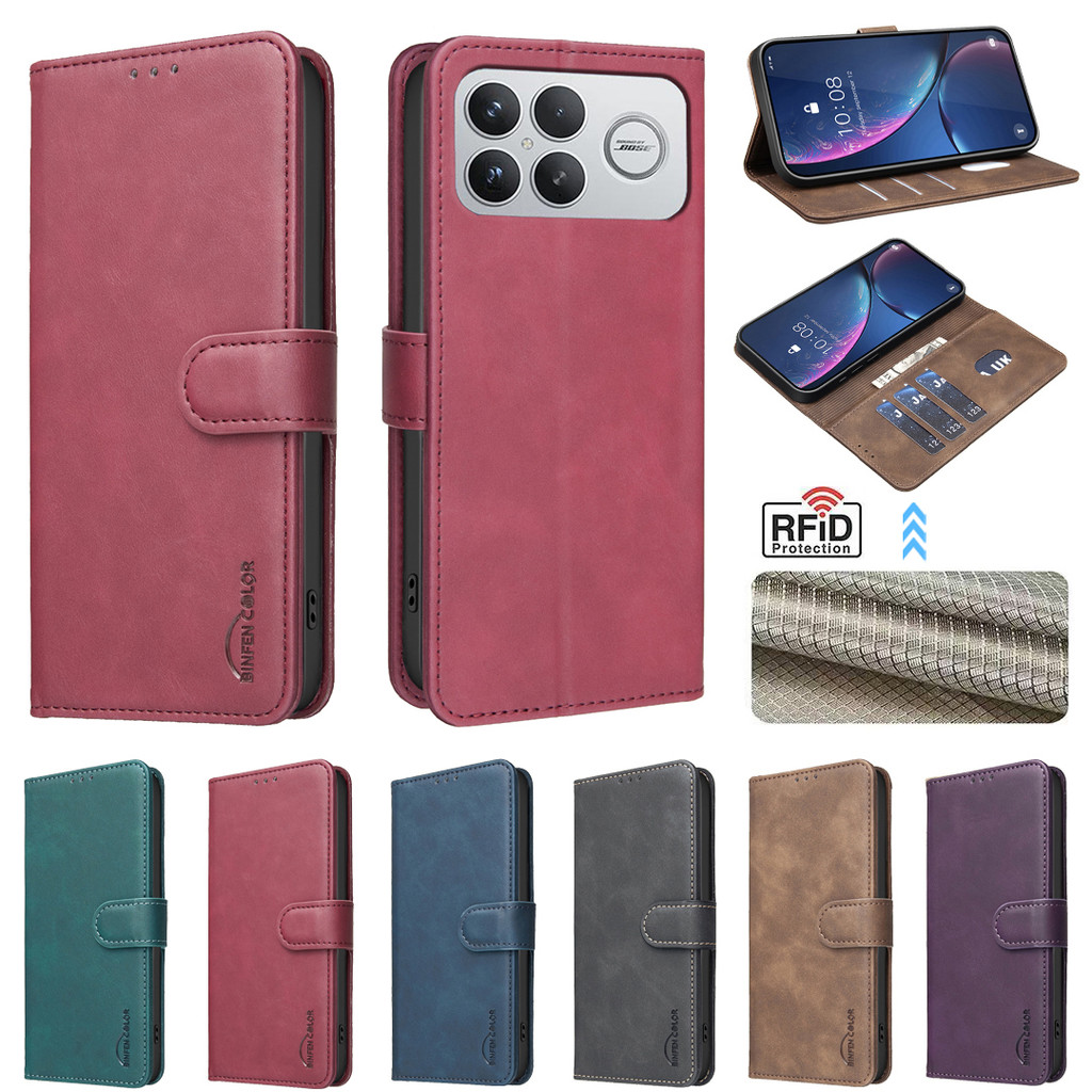 Ví Da Lật Ốp lưng Xiaomi POCO C85 C75 C55 F8 F7 Ultra F8 M8 F7 X7 M7 M6 F6 X5 Pro Ốp Lưng Có Hộp Đựn