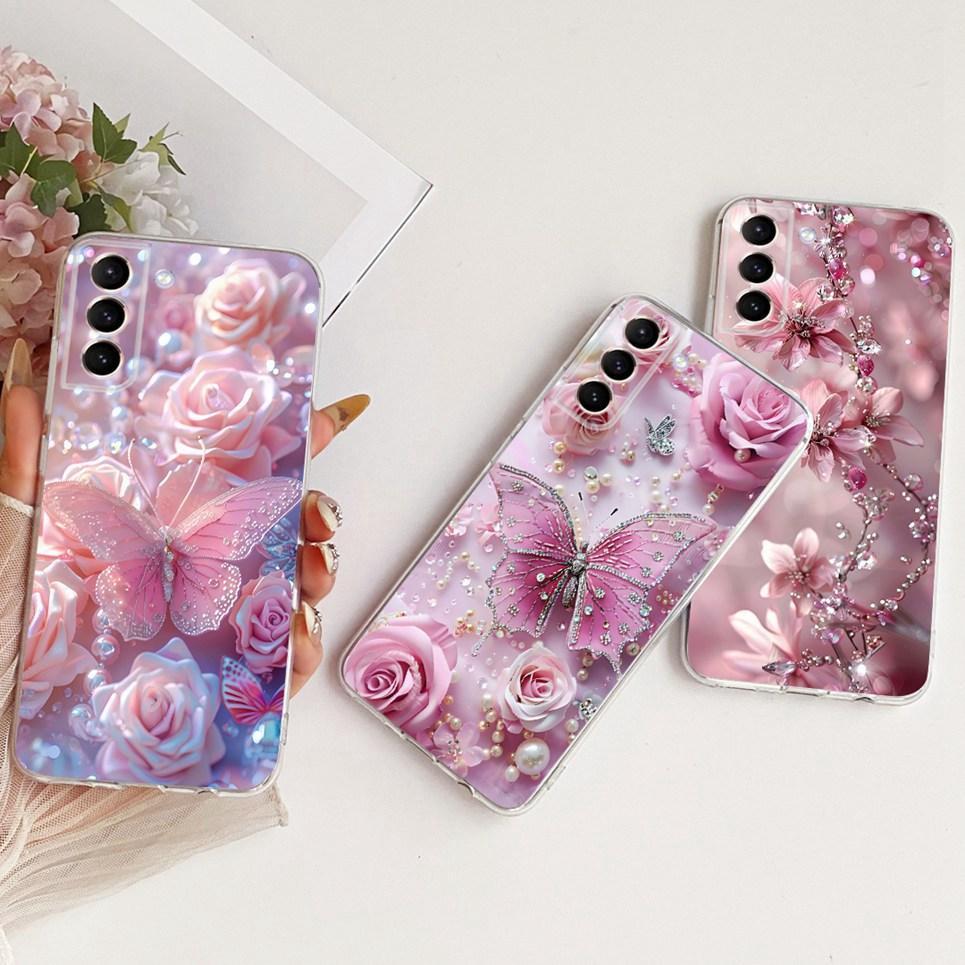 Dành Cho Samsung Galaxy S21 FE S21 + S21 Plus Ốp lưng Hoa Bướm Nhiều Màu Sắc Ốp Lưng Silicon Mềm Tro