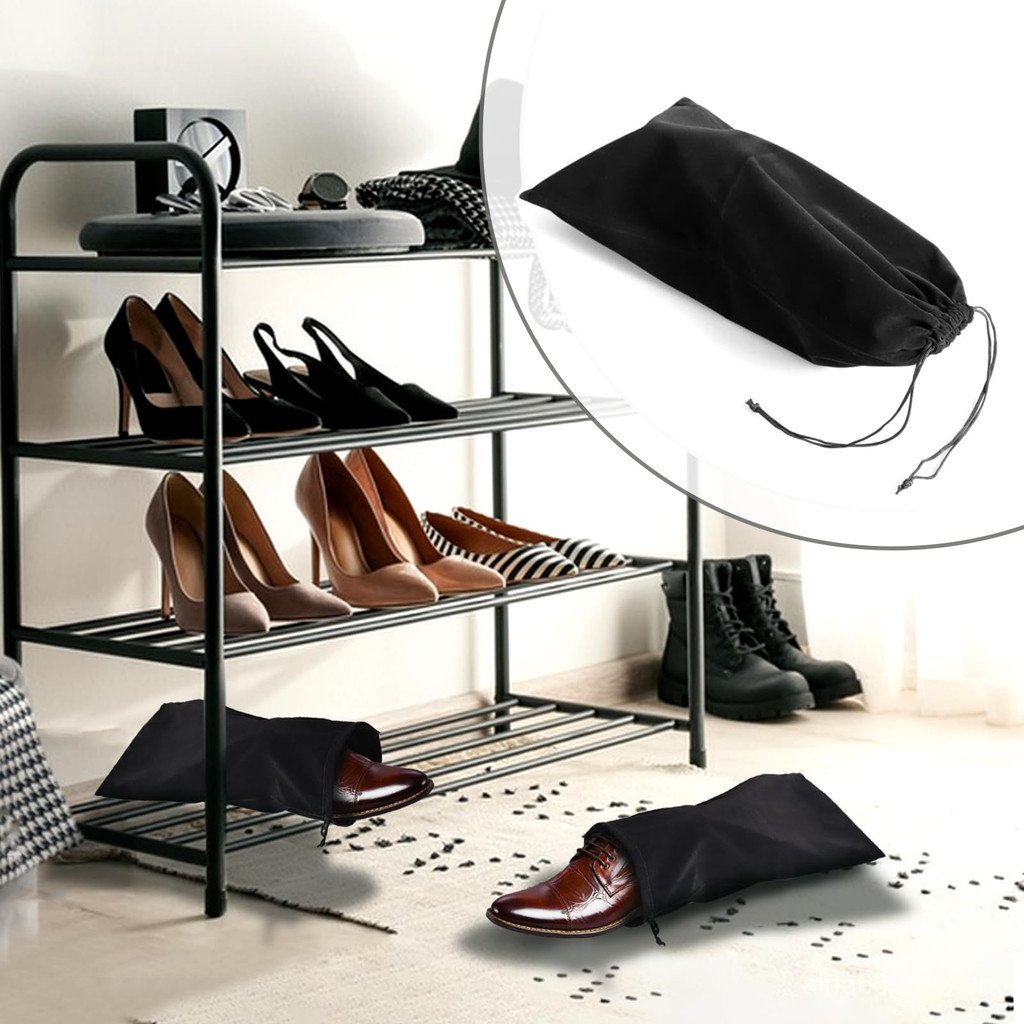 Hàng sẵn có Flannel Chống bụi Vỏ giày Flannel Chống bụi Dây rút Túi Flannel Vỏ giày Dây rút Da Túi đ