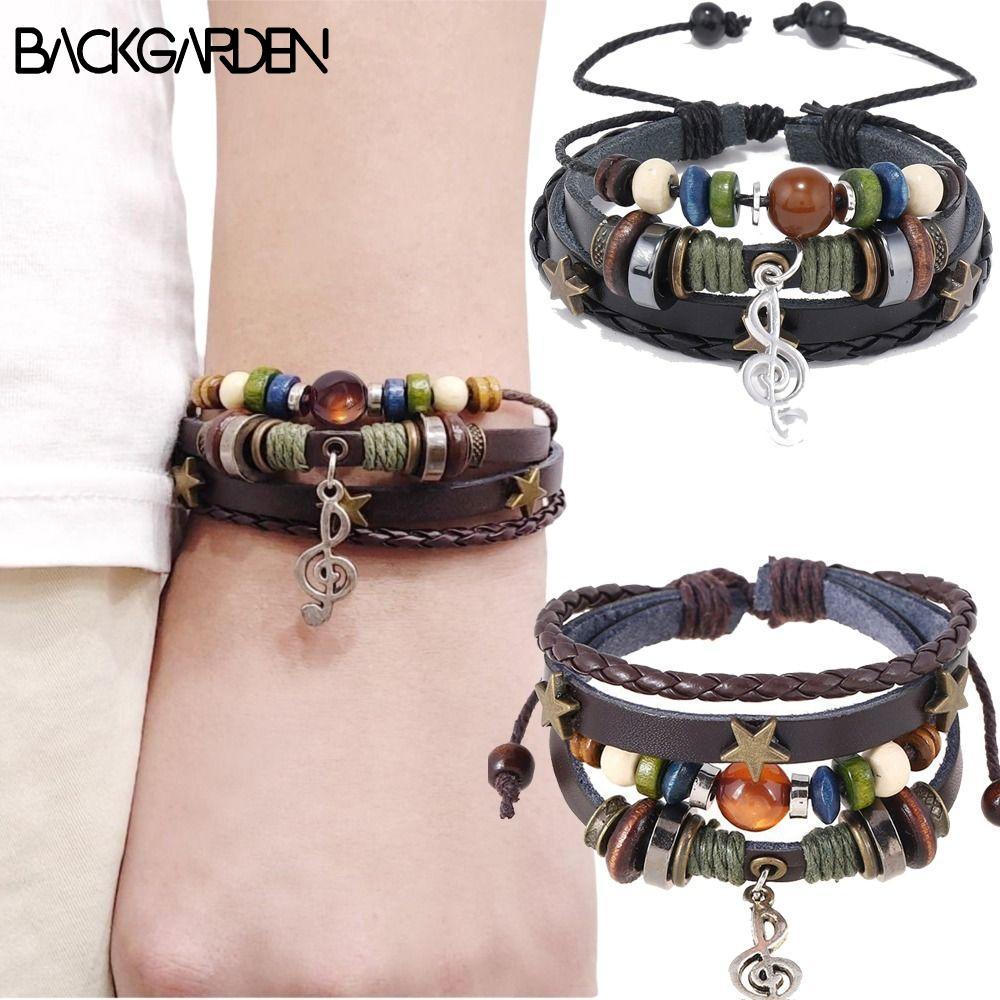 Vòng tay BACKGARDEN đính cườm, style boho-grunge cho nam