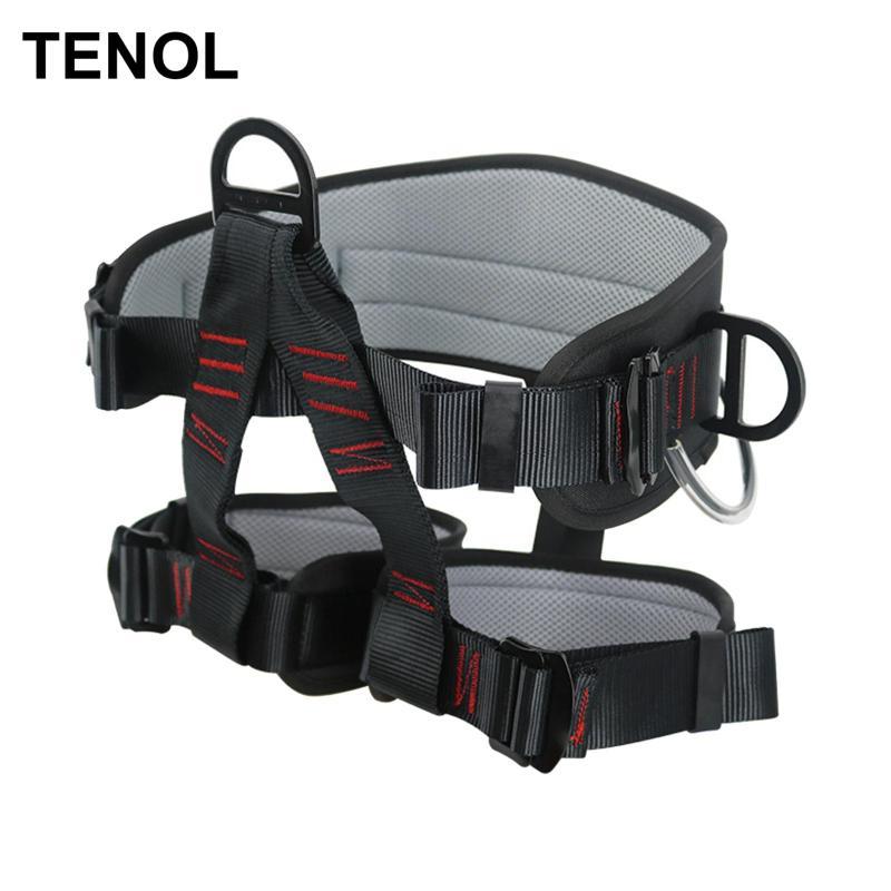 TENOL Rock Climbing Harness Half Body Rappelling Equip Làm dày 25kN Dây đai an toàn cho Arborist Hoạ