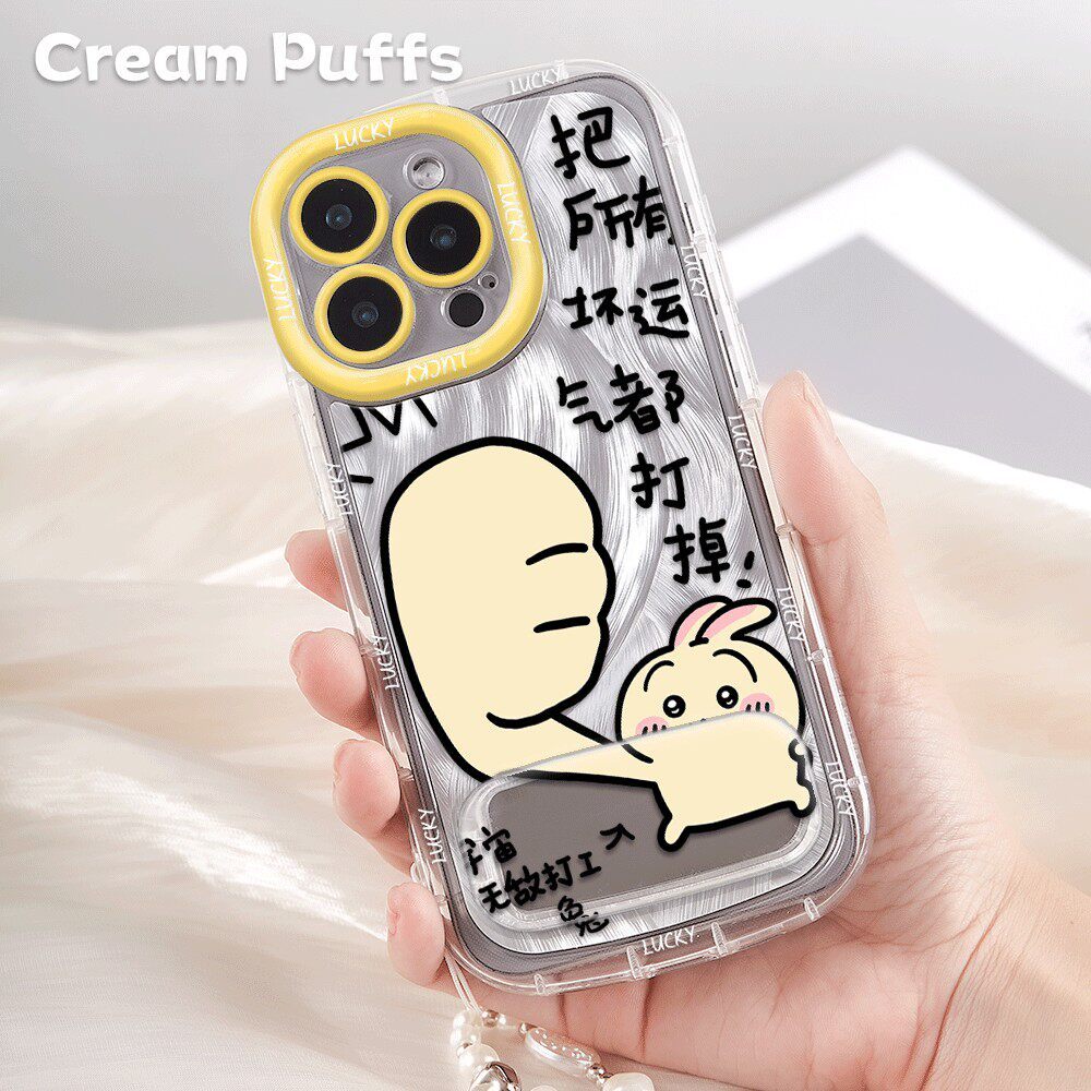 IPhone14 dễ thương có dây buộc Thích hợp cho 16plus Phim hoạt hình VIVOX300 Vỏ điện thoại Redmi NOTE