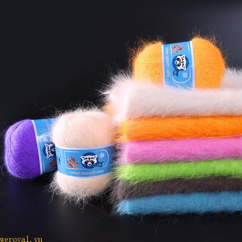 WER 50 + 20g Bộ Đan Tay Chồn Len Xoay Chồn Len Đan Móc