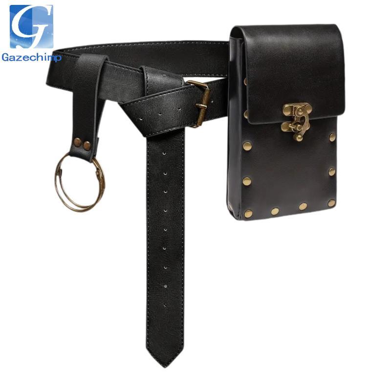 Thắt Lưng Túi Thắt Lưng Di Động Steampunk Cosplay Trang Phục Có Thể Điều Chỉnh Dây Da PU Cho Biểu Diễn Lễ Hội Halloween