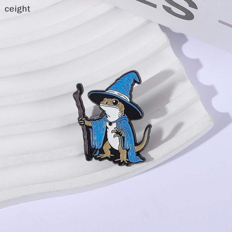 [ceight] Lizard Wizard Gothic Blue Men Pin - Punk Animal Trâm Trang sức TH