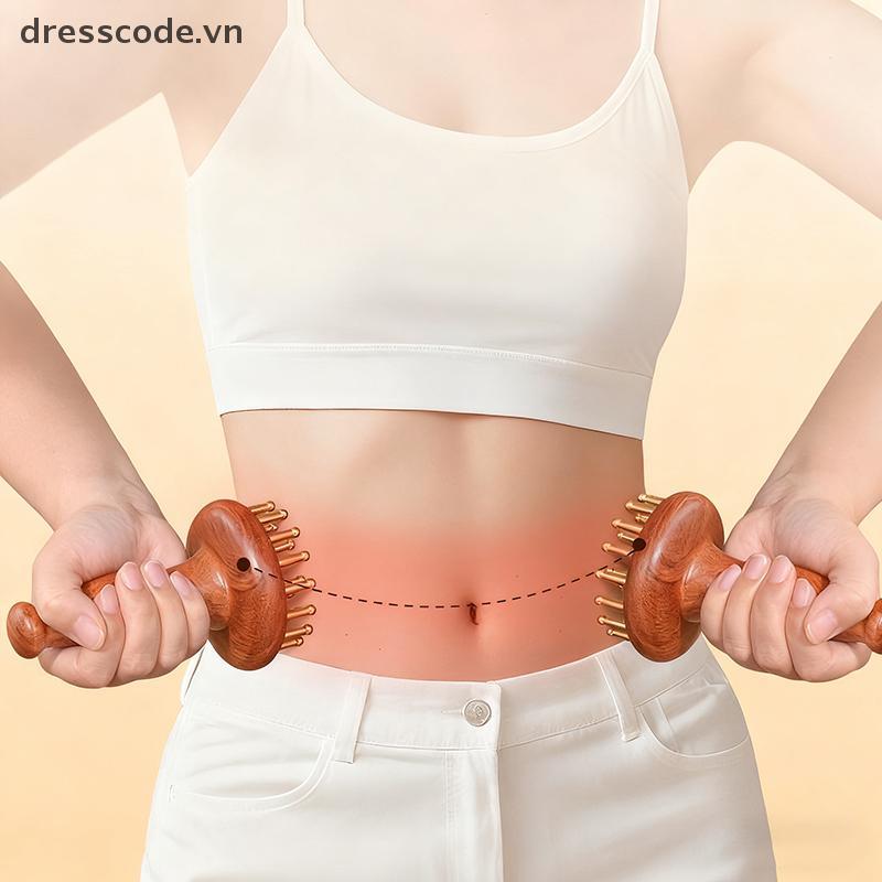 < Dress > Dụng cụ massage Gua Sha bằng gỗ cầm tay Đầu Ne Leg Body Meridian Massage Giảm đau cơ bắp M
