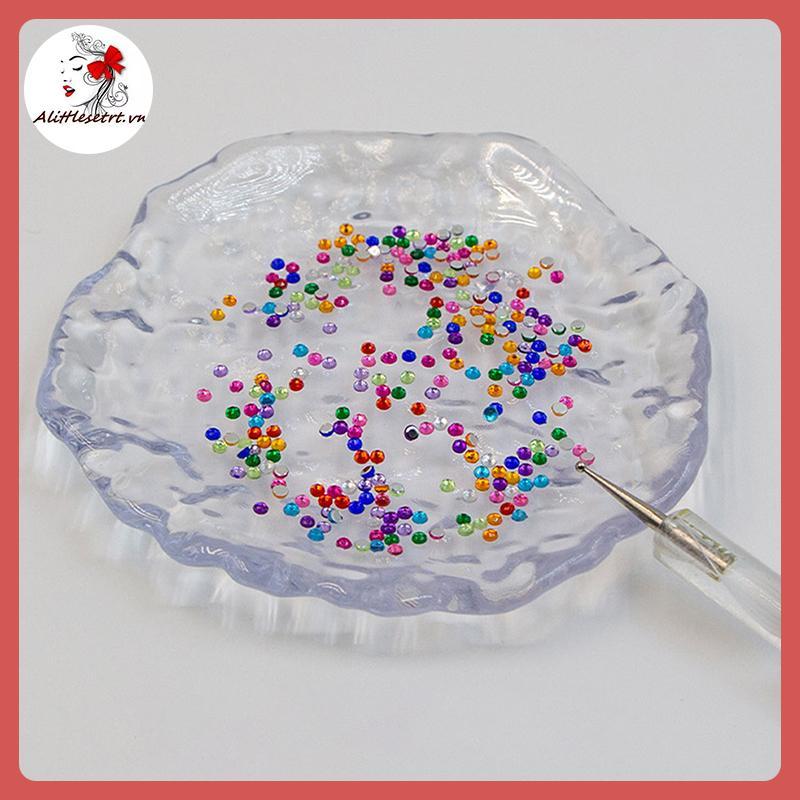 AA Nail Brush Holder Stand Organizer Case Cleaner Box Storage Box Tray Plate Kim Cương Giả Glitter D