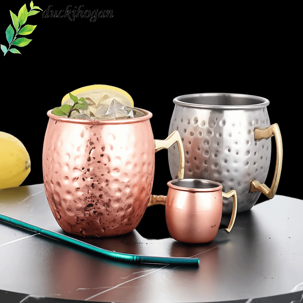 Cốc búa DUCKIHOGAN, Cốc cốc Mule Moscow 500ml, có tay cầm đinh tán chắc chắn Thủ công dày chải ngoại