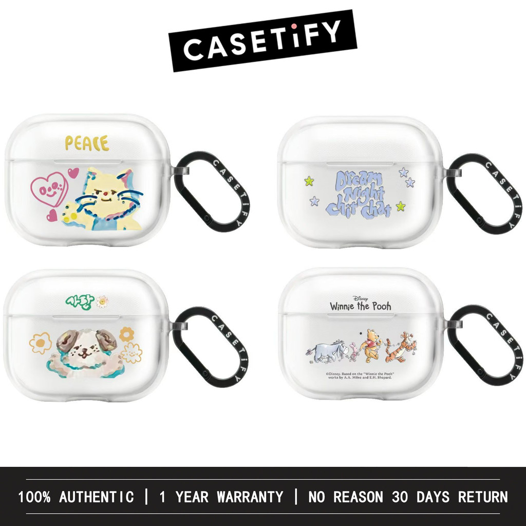Essentials của CASETiFY x Winnie the pooh / chó mèo / thỏ / boy band AirPods Case có vòng cho AirPod