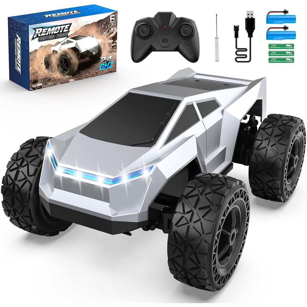 Xe tải ô tô điều khiển từ xa tỷ lệ 1: 18, Đồ chơi ô tô RC All-Terrain 2.4GHz có đèn LED, Đồ chơi bé 