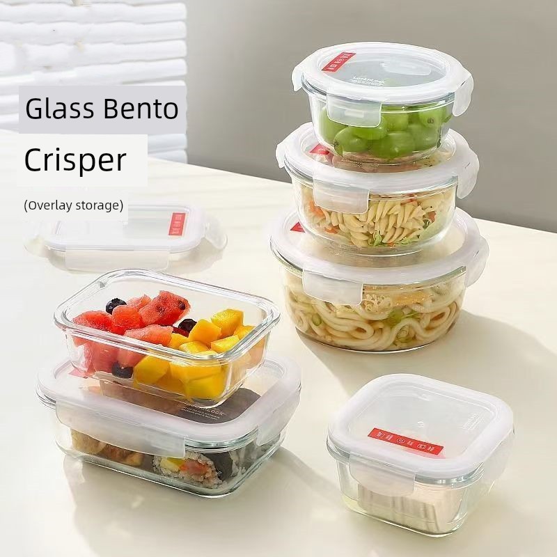 Lock & Lock Glass Crisper Hộp Cơm Trưa Hộp Cơm Trưa Tách Bé Bát Thực Phẩm Chắc Chắn Nhân Viên Văn Ph
