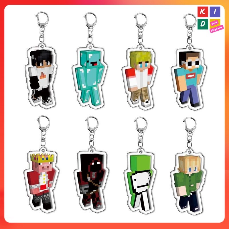 HOT ITEM Minecraft KeyChain Multi-series Toys Game Fans Creeper Steve Bricks Bag Pendant Key Ring Ki