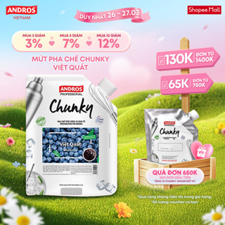 Mứt Pha Chế Việt Quất - Có miếng trái cây thật - Nguyên liệu pha chế -  ANDROS CHUNKY - 1kg