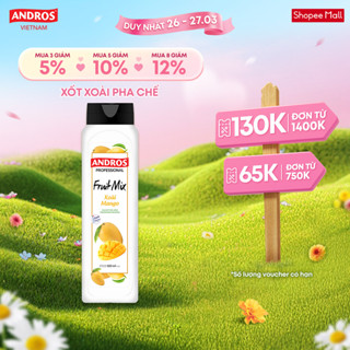 Xốt Xoài Pha Chế - Làm từ trái cây thật - ANDROS FRUIT MIX - Nguyên liệu pha chế - 820ml