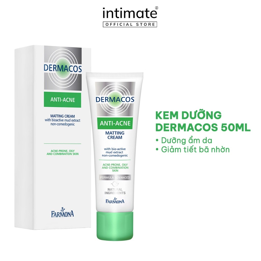 Kem Dưỡng Farmona Dermacos Làm Sạch, Ngừa Mụn Giảm Bóng Nhờn Dermacos Anti-Acne Matting Cream Tuýp 5