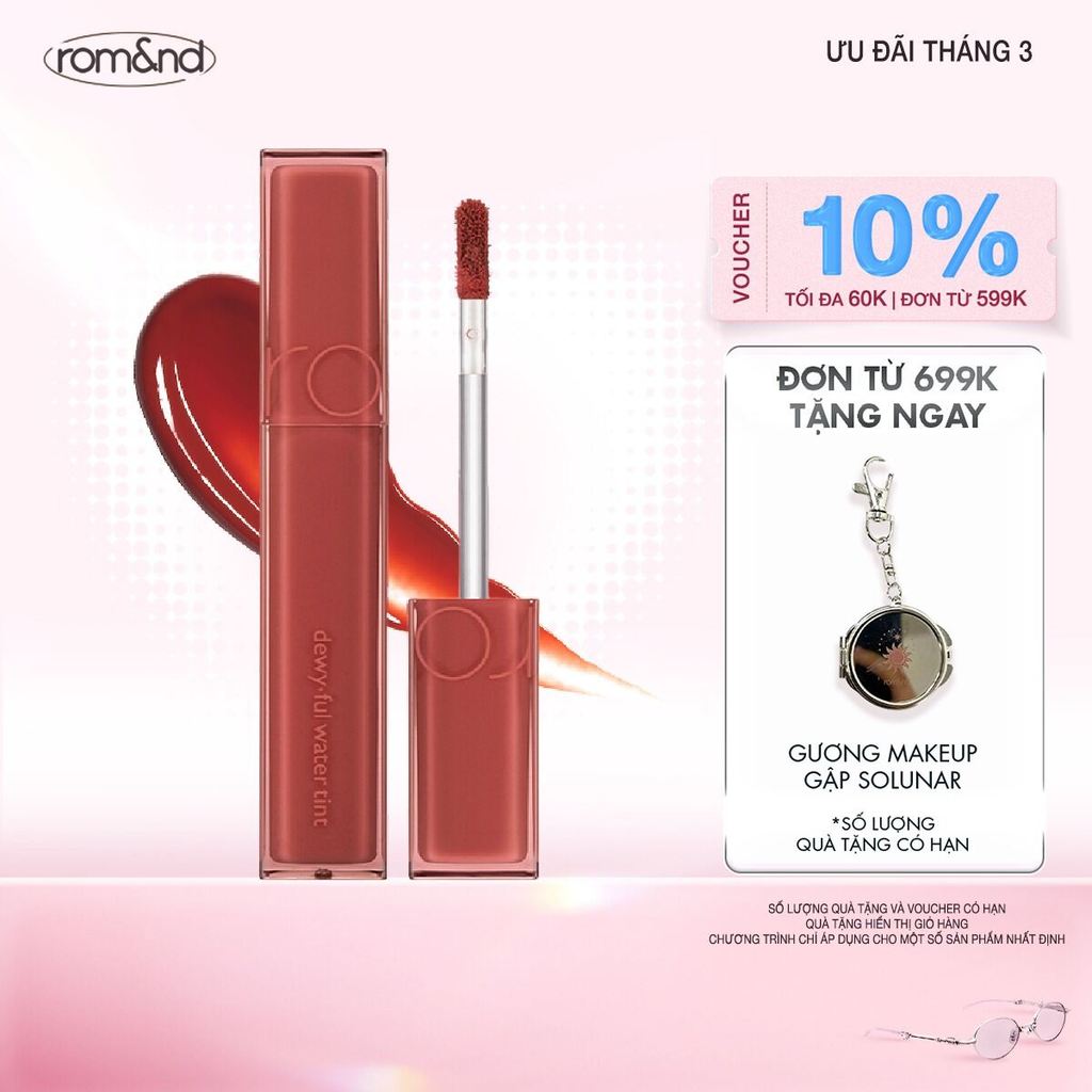 [Rom&nd] Son tint bóng, siêu lì cho đôi môi căng mọng Hàn Quốc Romand Dewyful Water Tint 5g