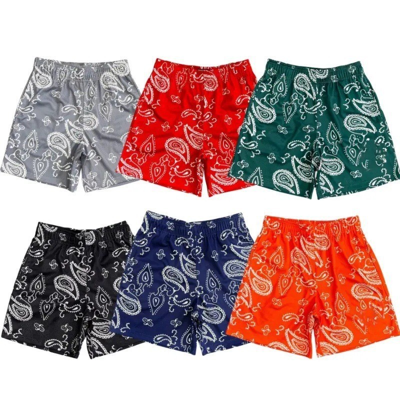 ZX6P Eric Emanuel Cashew pattern series shorts, unisex couple's beach sports basketball pants