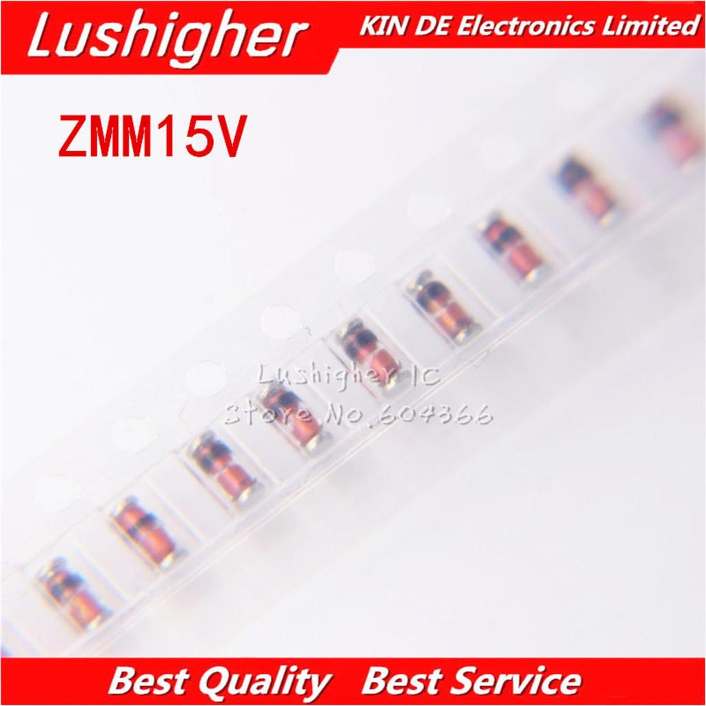 200 Chiếc ZMM15V ZMM15 LL34 SMD SOD80 15V 0.5W 1206 Kính Hình Trụ Zener Diode