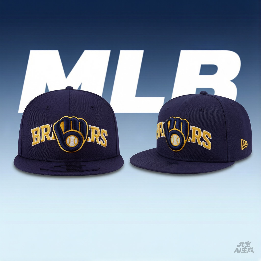 Nam Milwaukee Brewers New Era Navy Overlap 9FIFTY Snapback Hat - Dành cho Fan Bóng Chày