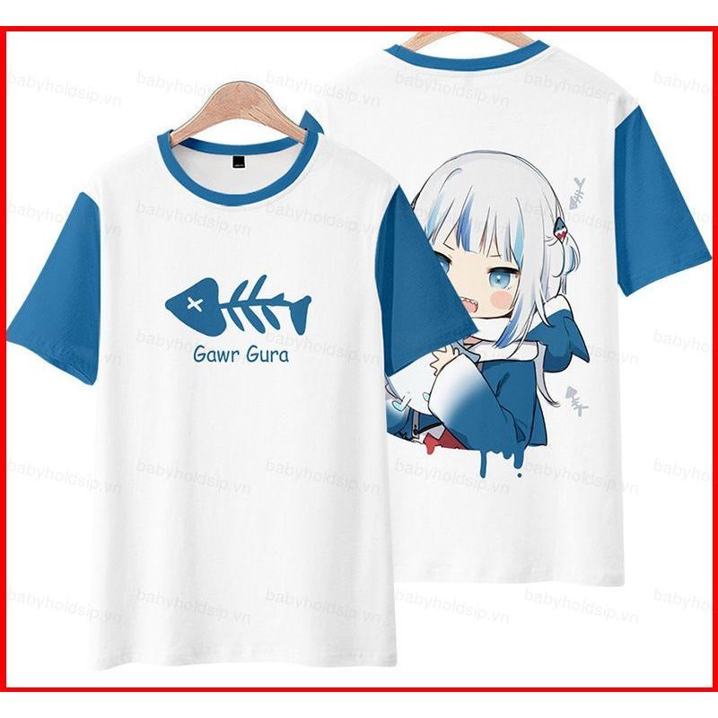 Áo Croptop Tay Ngắn Ookami Mio và GawrGura - Hoàn hảo Cho Cosplay