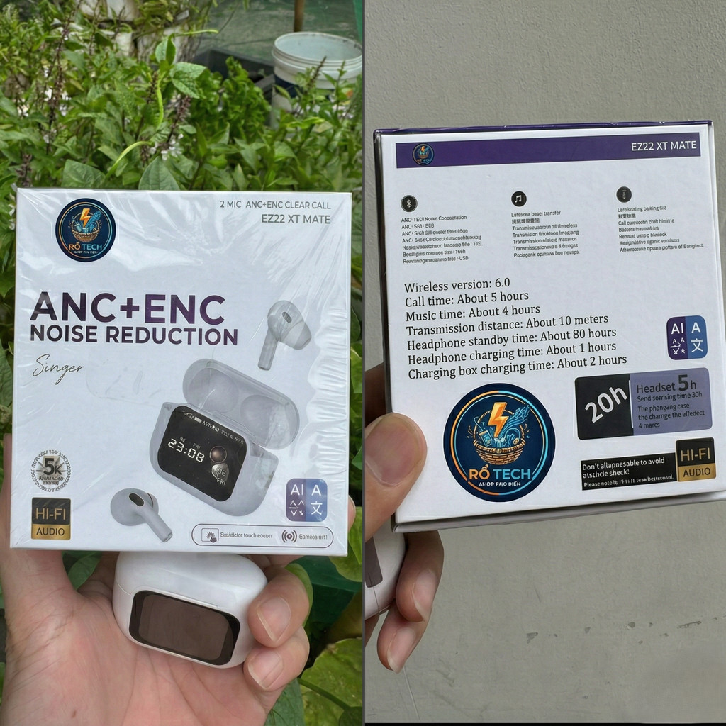 Tai Nghe EZ22 XT MATE – AI Dịch Thuật ChatGPT, Chống Ồn ANC, Bluetooth 6.0, Kết Nối Ổn Định