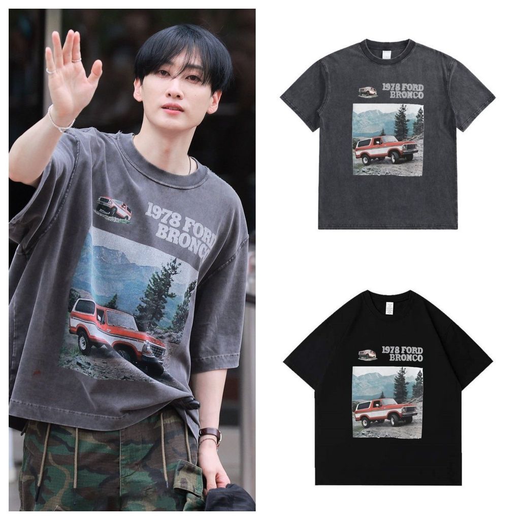 Kpop Super Junior EunHyuk - Áo sơ mi nam nữ cổ tròn, tay ngắn, chất liệu cotton
