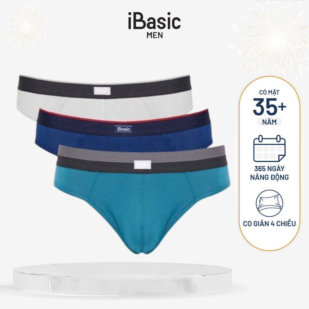 Combo 3 Quần lót nam iBasic brief tam giác thun lạnh PANM090