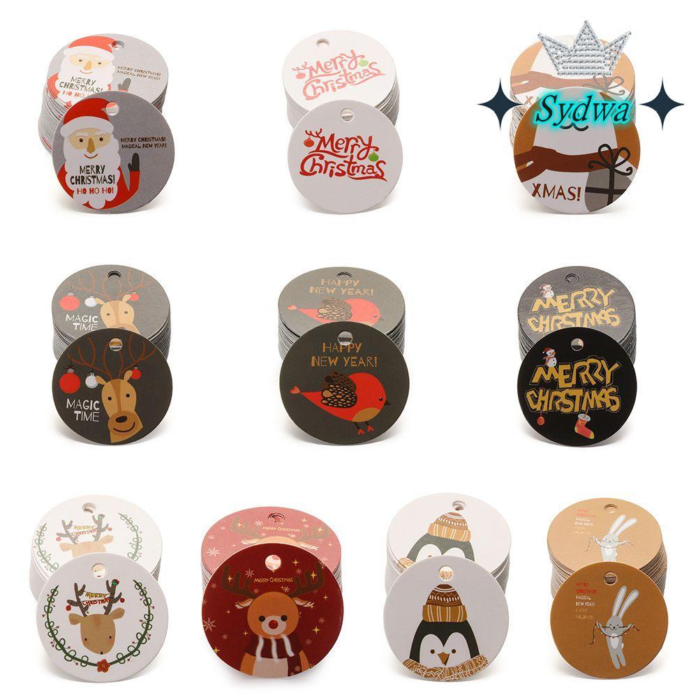 SYDWA Kraft Tag Giấy Kraft Ông Già Noel DIY Nhãn Giáng Sinh