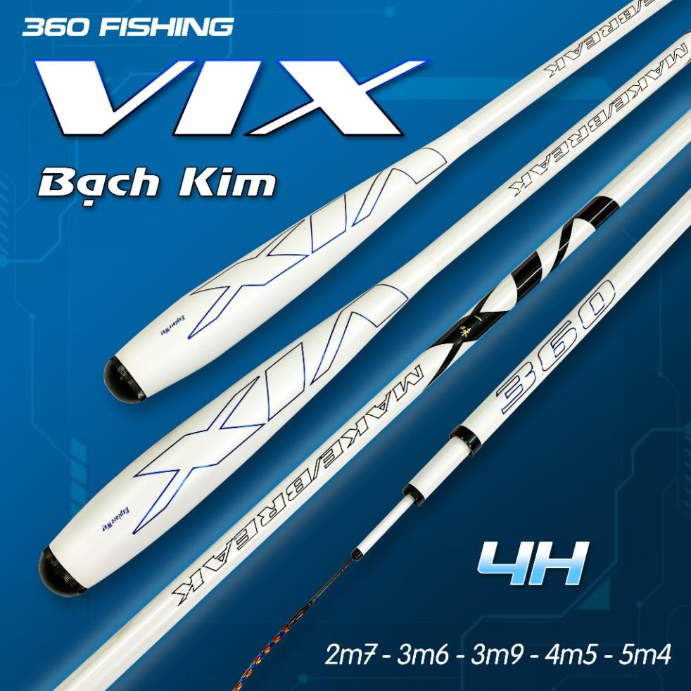 Cần Câu Tay VIX Bạch Kim 4H Cần Câu Đài Câu Đơn Carbon Cần Câu Cá Cao Cấp Tặng Kèm Ngọn - Đồ câu giá