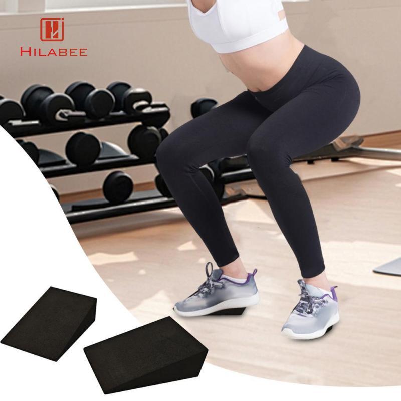 HILABEE 2 Miếng Squat Wedge Block Yoga Block Di Động Squat Ramp Slant Board Cáng EVA Foam Wedge Cho 