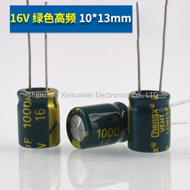 20 Cái / lốc 16V 1000UF Tuổi Thọ Cao Lắp Trực Tiếp Nhôm Tụ Điện Phân 1000UF 16V 10 * 13mm