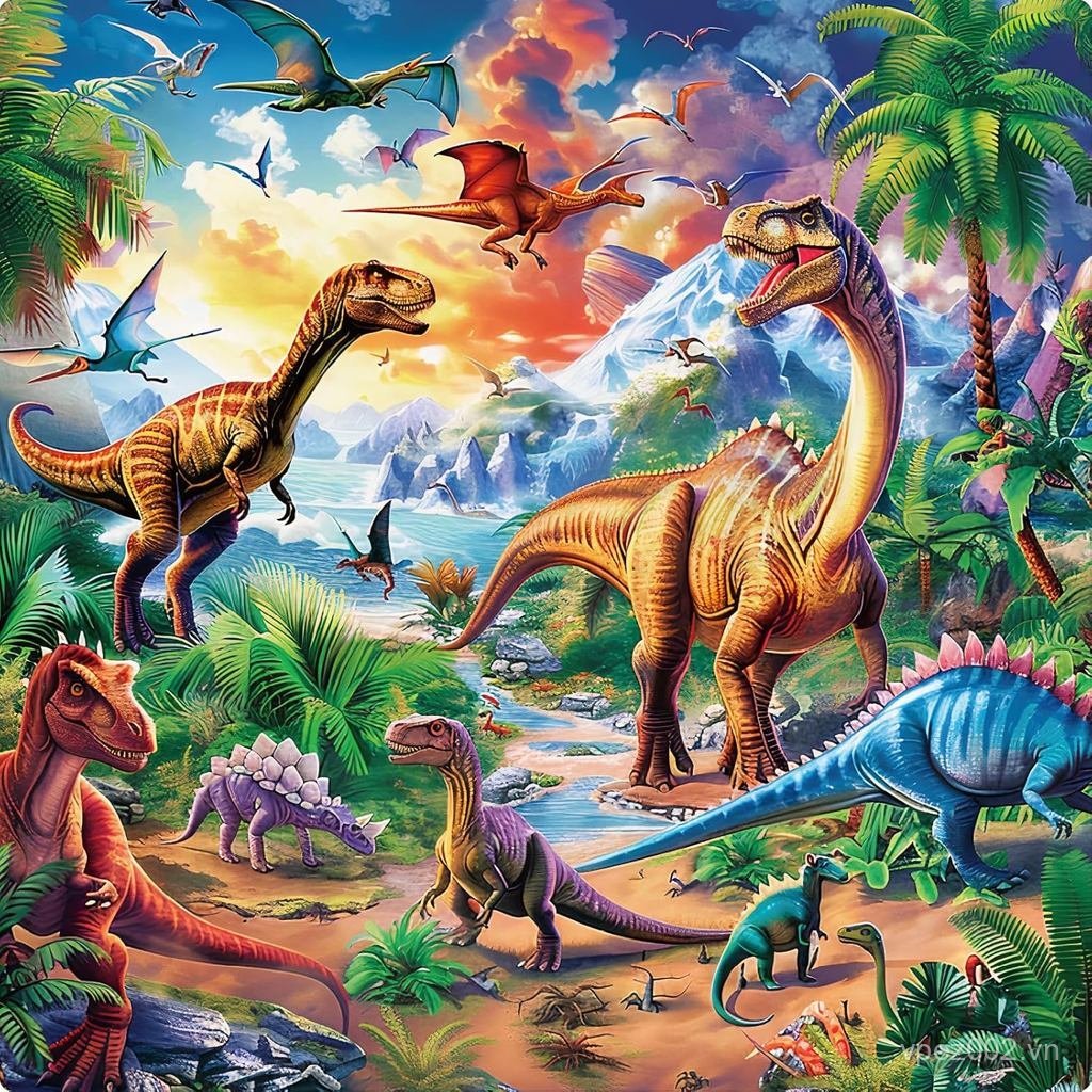 Ghép Hình Cho Trẻ Em Từ 6-8 8-10-Dinosaur Puzzle 200 Miếng Thư Giãn Trẻ Em Xếp Hình Từ 6-8 10-12 -Họ
