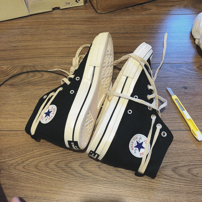 Giày Converse x Fear Of God Chuck 70 ống cao màu đen trắng