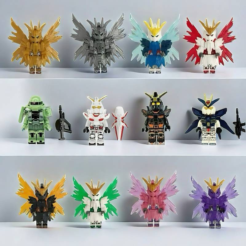 Gundam Building Blocks Doll Assembled Toy Model with Wings Fighter Armor Robot Gifts for Boys BMAs