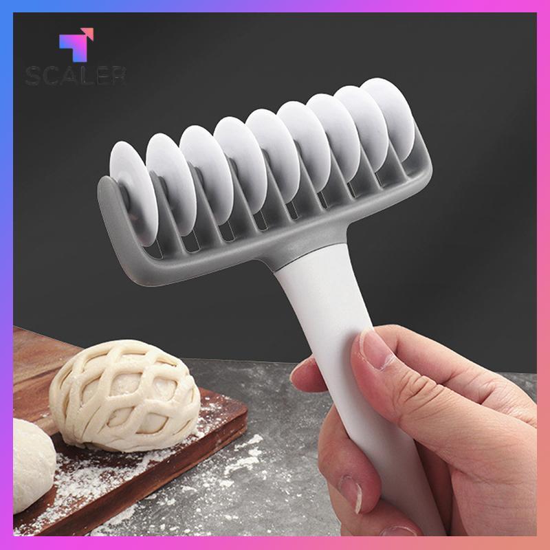 SCALER Biến Smooth Baking Tool Cookie Cake Net Dough Roller Cutter Pizza Dough Roller Cutter cho nhà