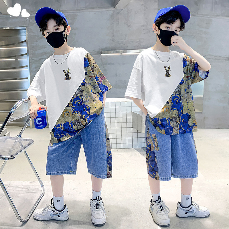 Bộ đồ bé trai Bộ đồ bé trai 2025 Bộ đồ bé trai Bộ đồ ngắn tay bé trai 1.17A